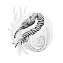bird and worm tattoo design idea
