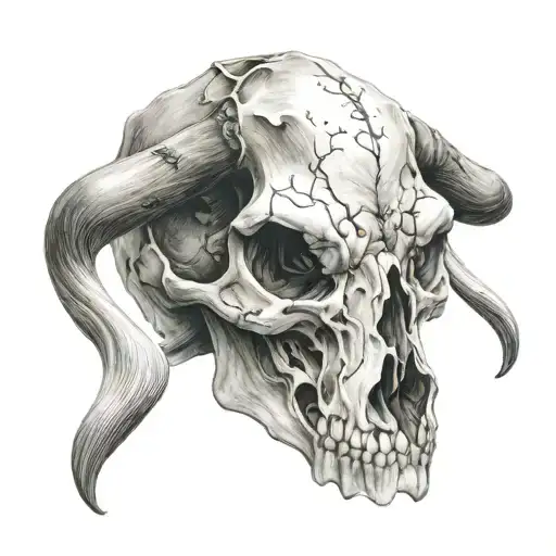 cow skull tattoo design idea