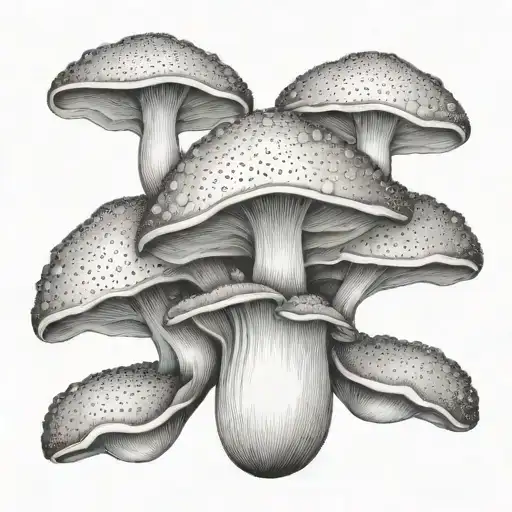 oyster mushroom tattoo design idea