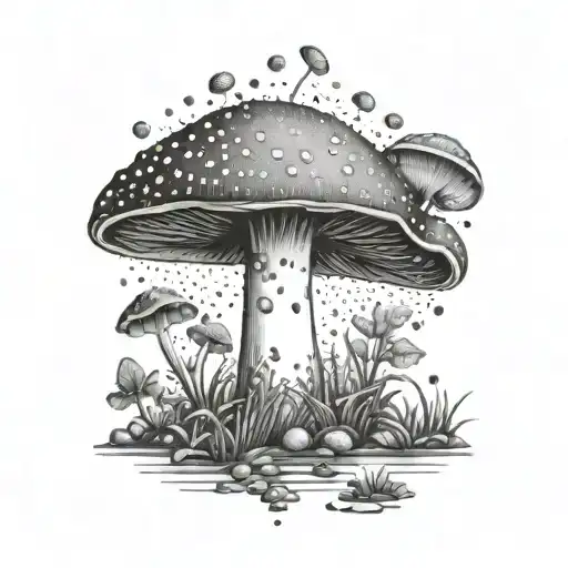 mushroom top on sexy legs walking away  tattoo design idea