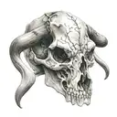 cow skull tattoo design idea