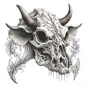 cow skull tattoo design idea