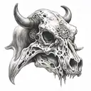 cow skull tattoo design idea