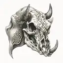 cow skull tattoo design idea