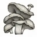 oyster mushroom tattoo design idea