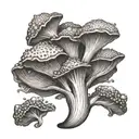 oyster mushroom tattoo design idea