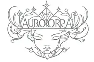 Name Aurora with Tiara tattoo design idea