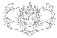 Name Aurora with Tiara tattoo design idea