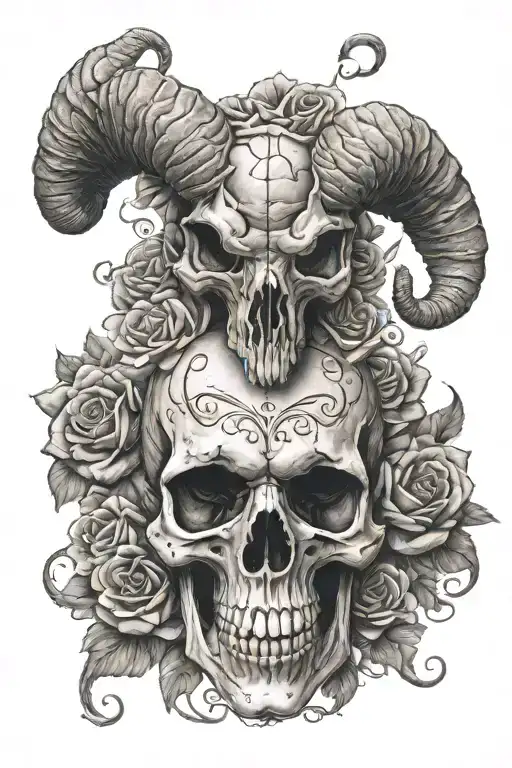 skull aries muerte skull tattoo design idea