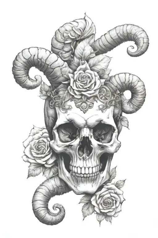 skull aries skull tattoo design idea