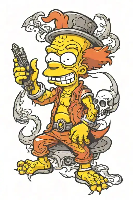 simpson evil card tattoo design idea