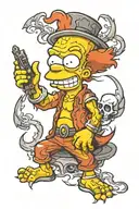simpson evil card tattoo design idea