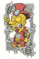 simpson evil card tattoo design idea