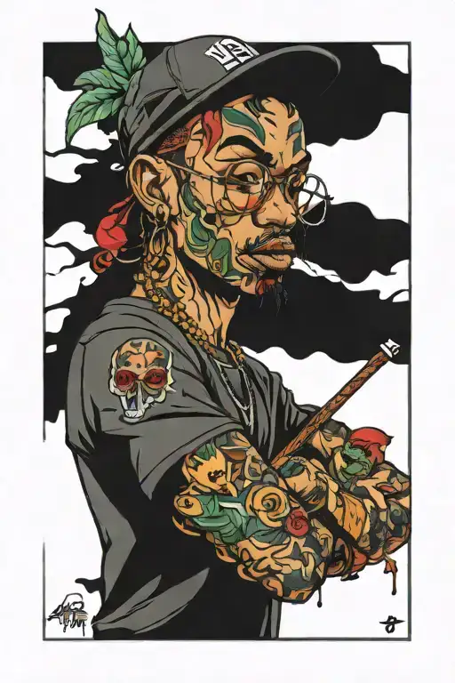 90s hip hop tattoo design idea