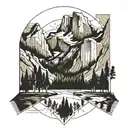 yosemite valley landscape inside tattoo design idea