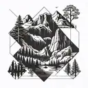 yosemite valley landscape inside tattoo design idea