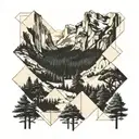 yosemite valley landscape inside tattoo design idea