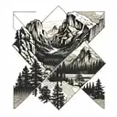 yosemite valley landscape inside tattoo design idea