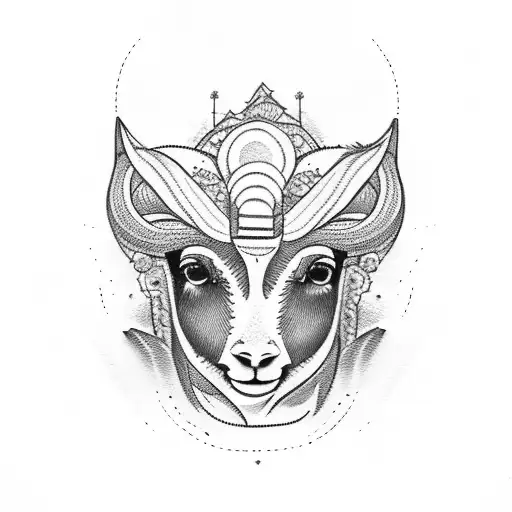 valley with lamb tattoo design idea