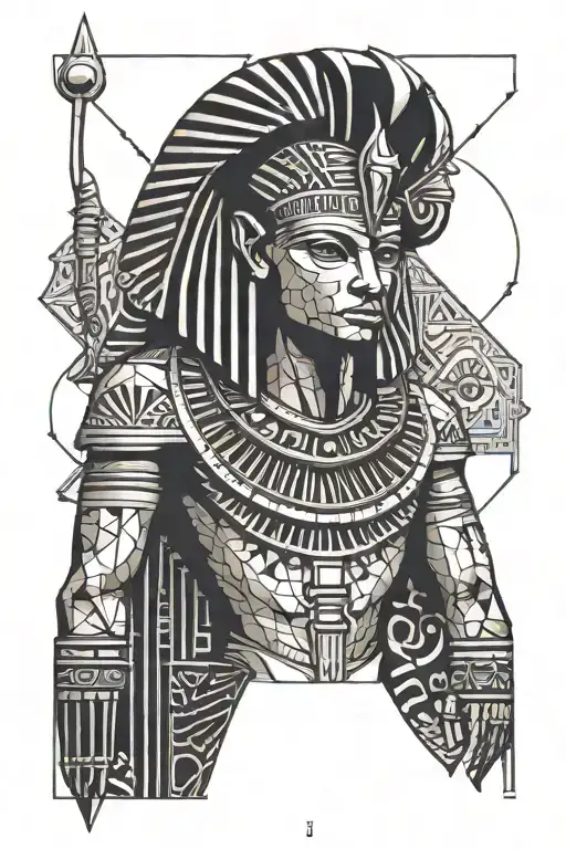 Egyptian god Seth mythology story design  tattoo design idea
