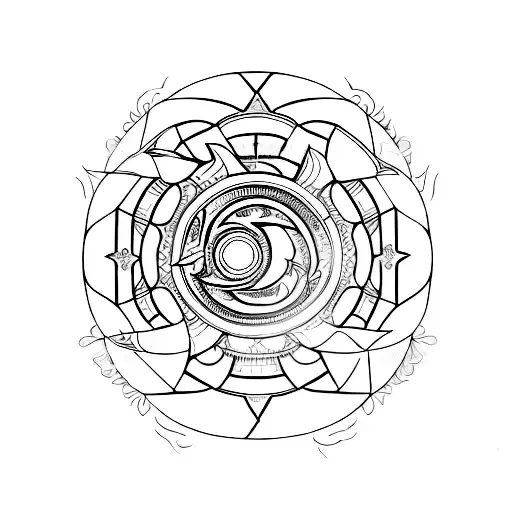  sacred geometric background сuitable for a dragon tattoo design idea