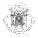 sacred geometric background сuitable for a dragon tattoo design idea