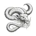 ram's head with a scorpion's tail tattoo design idea