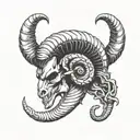 ram's head with a scorpion's tail tattoo design idea