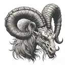 ram's head with a scorpion's tail tattoo design idea