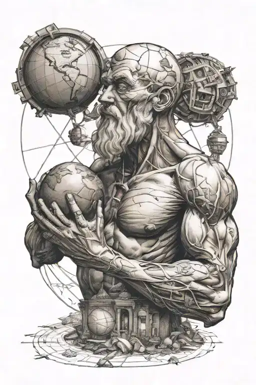 atlas holding the world tattoo design idea