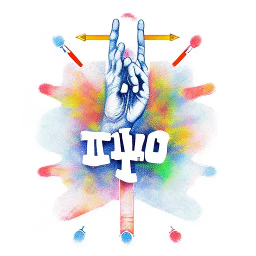 2 hands that are praying and upside to be writen the words "In God I Trust" tattoo design idea