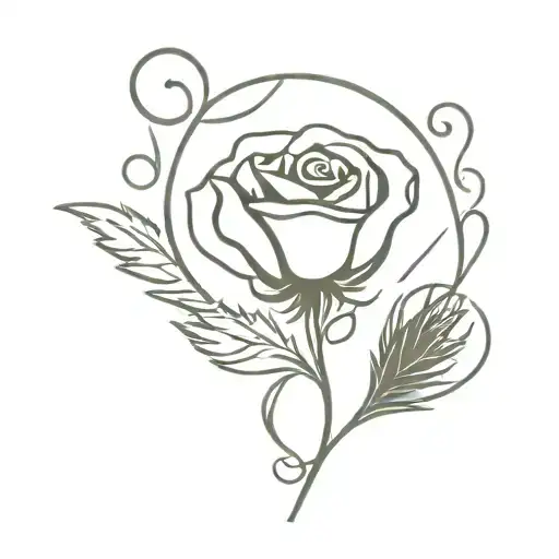 Scottish thistle and rose with j and m initials intertwined tattoo design idea