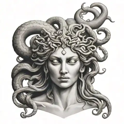 medusa greek mythology renaissance style tattoo design idea