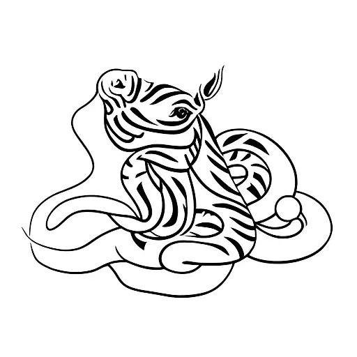 snake horse pig tiger tattoo design idea