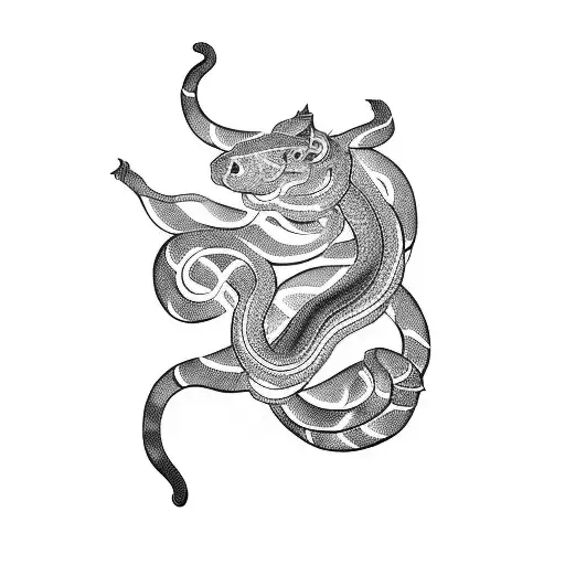 snake house pig tiger tattoo design idea