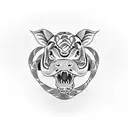 snake house pig tiger tattoo design idea