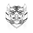 snake house pig tiger tattoo design idea