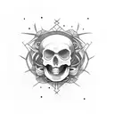 suicide skull tattoo design idea