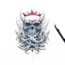 suicide king tattoo design idea