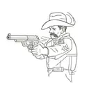 break out & sheriff tattoo design idea