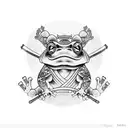 samurai frog tattoo design idea