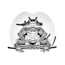 samurai frog tattoo design idea