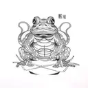samurai frog tattoo design idea