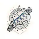 turtle with letter G tattoo design idea