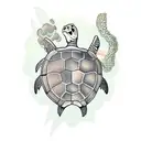 turtle with letter G tattoo design idea
