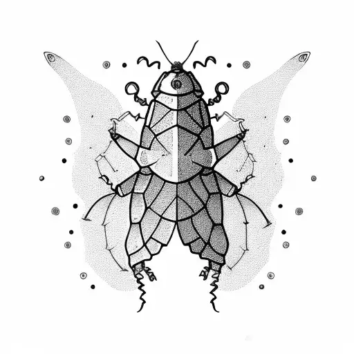 cockroaches and lamp genie tattoo design idea
