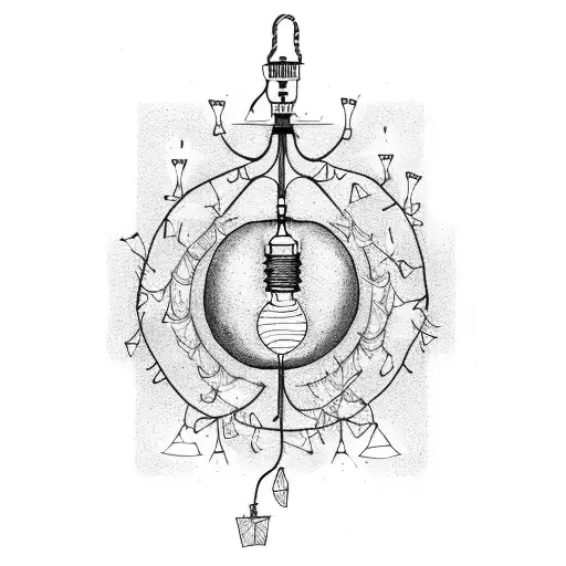 Christmas lights with cockroaches and lamp genie tattoo design idea