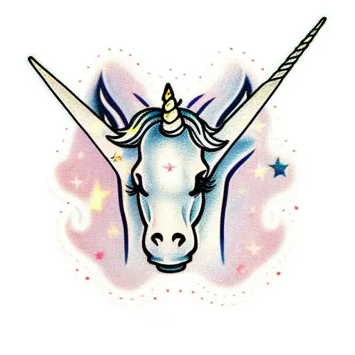 unicorn tattoo design idea