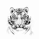 tiger with lilies tattoo design idea