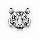 tiger with lilies tattoo design idea